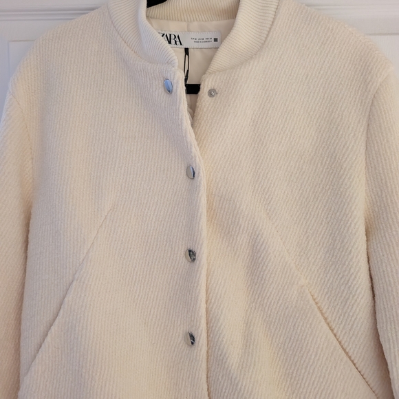 Zara Cream Textured Jacket - Picture 3 of 8